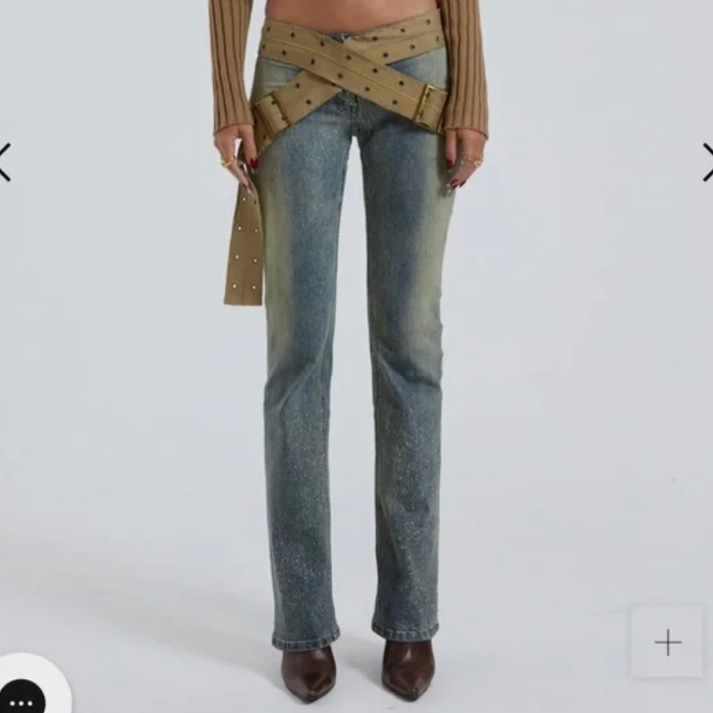 Jaded London STRAP UP STONEWASH JEANS